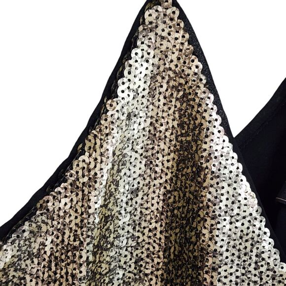 BCBGMAXAZRIA top gold sequin Disco Fairy Party New Years Rave tank M - Picture 3 of 4
